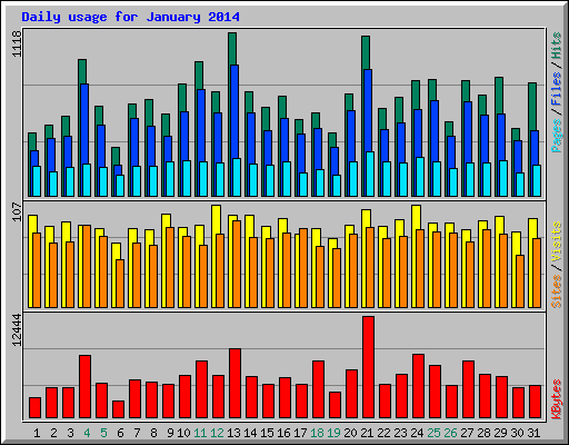 Daily usage for January 2014