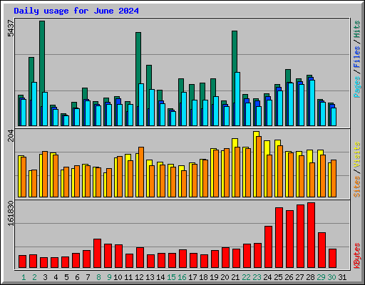 Daily usage for June 2024