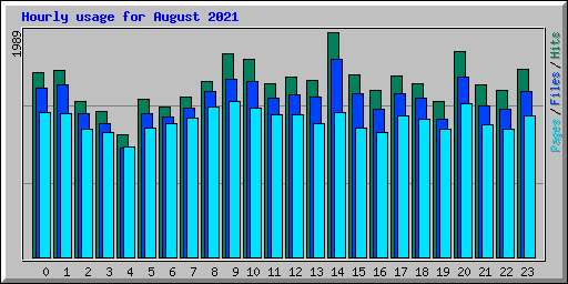 Hourly usage for August 2021