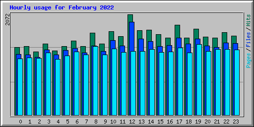 Hourly usage for February 2022