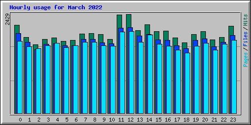 Hourly usage for March 2022