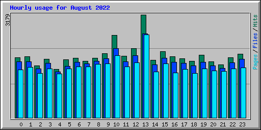 Hourly usage for August 2022