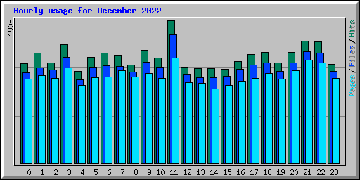 Hourly usage for December 2022