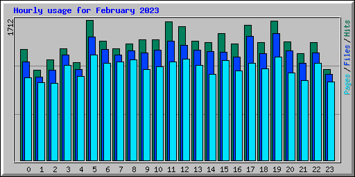 Hourly usage for February 2023