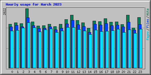 Hourly usage for March 2023