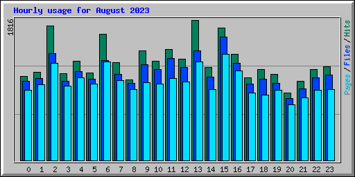 Hourly usage for August 2023