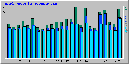 Hourly usage for December 2023